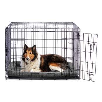 FurHaven Faux Lambswool Bolster Crate Pet Bed