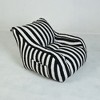 Dsvimoy Accent Chair Bean Bag Sofa with Soft Stuffed Filling and Convenient Pocket for Relaxation, White and Black, 17.7"*15.8"*13.78" - 2 of 4