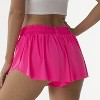 Hot-pink Medium Flowy Athletic Shorts for Women Running Tennis Butterfly Shorts Girls 2-in-1 Double Layer Quick-Drying Comfy Shorts - 2 of 4