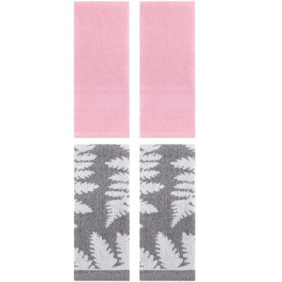 REGALWOVEN 4 Pcs Cotton Soft Absorbent Decorative Hand Towels for Bathroom Kitchen 13 x 29 Inch
