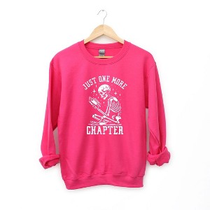 Simply Sage Market Women's Graphic Sweatshirt One More Chapter Skeleton - 1 of 3