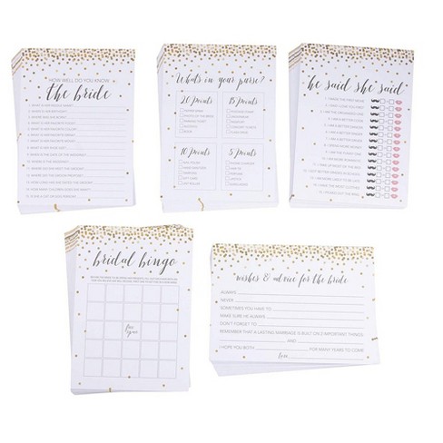 Pack for 5 Bridal Party Games