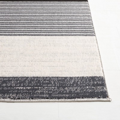 Odyssey Dark Grey and Black Synthetic Modern Area Rug