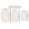 Double Ruffle Bathroom Rugs Set, Machine Washable Rug, Extra Soft and Absorbent bath Rug, Kitchen Mat, Bath Mat Set,Non-Slip, 3 Pcs Set, Ivory - 3 of 4