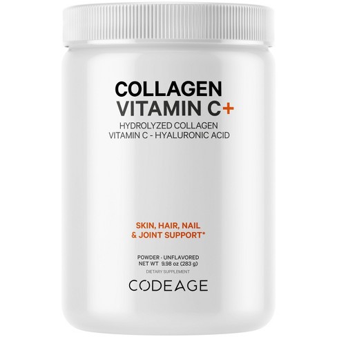 Collagen Vitamin C+ Powder, Peptides Type 1 & 3 Grass-fed Bovine ...