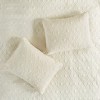 Gulches 3 Piece Queen Split Corner Pleated Quilted Bedspread,Cream - 4 of 4
