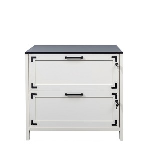 Farmhouse Filing Cabinets with 2 Drawers, 30" File Cabinets with Hanging File Folders for A4/Letter/Legal Size Documents, Office Storage Cabinet - 1 of 4