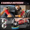 SILVEL Buffer Polisher, 1600W 7 Inch/6 Inch Polisher for Car Detailing, Wax Machine, 7 Variable Speed, with 6 Foam Pads, 3 Wool Pads, Red - 4 of 4