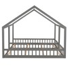NicBex Twin Size Platform Bed Modern House-Shaped Pine Bed Frame with 2 Beds Side by Side and Guardrails for Bedroom, No Box Spring Required, Gray - 4 of 4
