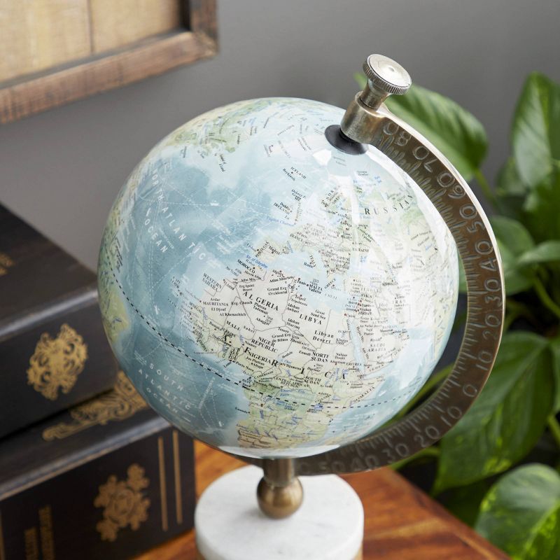 16&#34; x 9&#34; Geographic Globe with Wood and Marble Base Blue/Green - Olivia &#38; May, 4 of 8