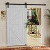 Dolonm MDF White K-Shaped Barn Door with Hardware (Includes Round Tube Handrail and Swing Stop) - 2 of 4