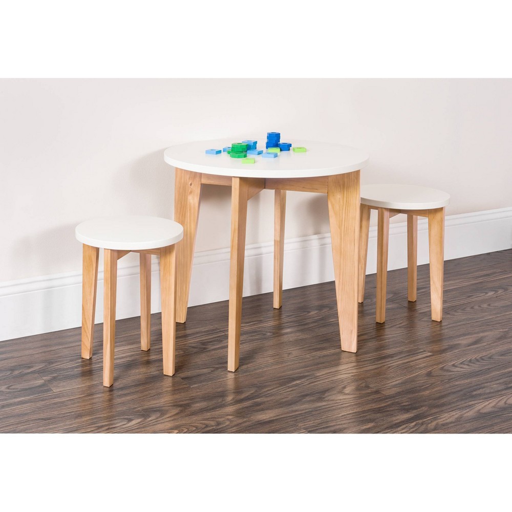 Photos - Other Furniture Child Craft Forever Eclectic Geo Table and Stools - White/Natural