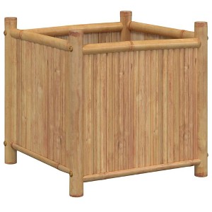 vidaXL Planter Raised Garden Bed Flower Pot Plant Stand Outdoor Balcony Bamboo - 19.7" x 19.7" x 19.7" - 1 of 4