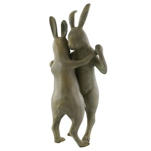 SPI Home First Dance Garden Sculpture – 17.5" Cast Aluminum Frog Couple Statue with Verdigris Finish for Romantic Outdoor Decor - 1 of 4