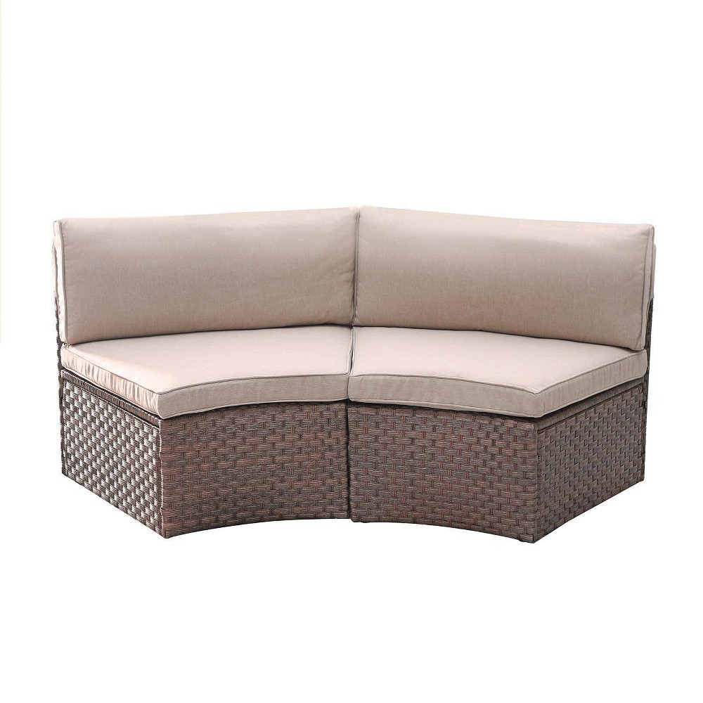 Photos - Sofa Sunsitt Outdoor Steel Curved Wicker  Beige