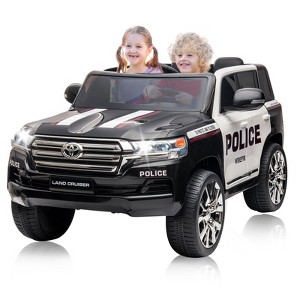 Acekool Licensed Police Ride-On Car - 12V 2-Seater, Remote Control, Music & Lights (Black & White) - 1 of 4