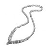 Guili Sterling Silver Rhodium-Plated Necklace with Princess and Round Cubic Zirconia, featuring Marquise Cluster Accents for brilliance. - 2 of 3