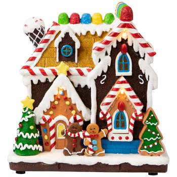 Northlight 7" LED Lighted Gingerbread Christmas Candy House Village Display