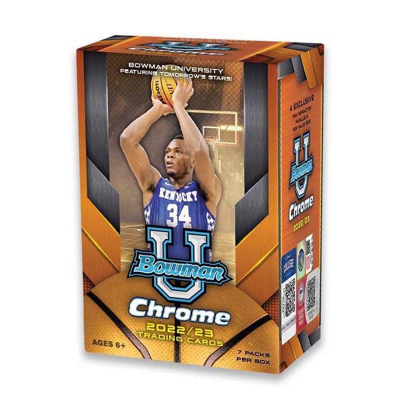 2022-23 Topps Bowman University Chrome Basketball Trading Card Blaster Box, 1 of 4
