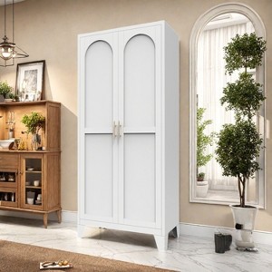 Hrinhom 61"H Metal Storage Cabinet with Doors and Adjustable Shelves - 1 of 4