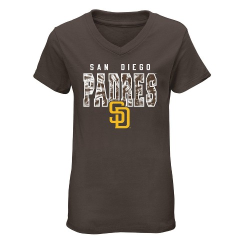 Mlb San Diego Padres Women's Short Sleeve V-neck Core T-shirt : Target