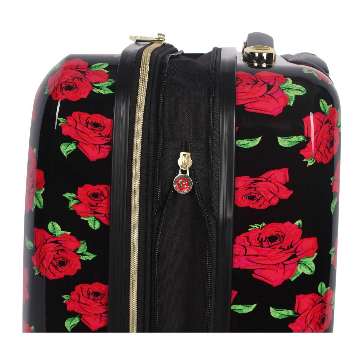 Betsey Johnson Expandable Hardside Medium Checked Spinner Suitcase - thumbnail 2