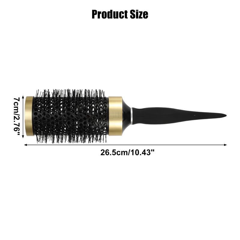 Unique Bargains Round Hair Brush Nano Thermal Ceramic Black 1.97", 4 of 7