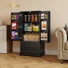 LunaLulinlk 47" H Kitchen Pantry Cabinet with 2 Doors and 2 Drawers, Solid and Sturdy, Storage Cabinet for Entryway, Kitchen - Black - 2 of 4