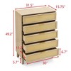 RISOKEYS Rattan Dresser for Bedroom,Dresser with 5 Drawers,Chest of Drawers for Closet Storage,for Bedroom,Living Room,Hallway and Entryway - 3 of 4
