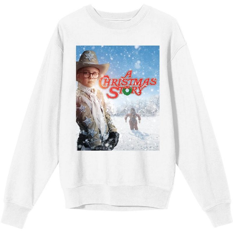 A Christmas Story Movie Poster Women's White Long Sleeve Sweatshirt, 1 of 4