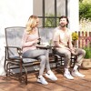 Outsunny 2-Person Outdoor Glider Bench w/ Center Table, Steel Frame for Backyard Garden Porch - 3 of 4
