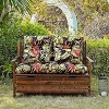 ARTPLAN Outdoor Cushions for Settee,Wicker Loveseat Cushions with Tie,Tufted Patio Cushions 2 U-Shaped Set of 5 Piece,L44xW19，Floral - 2 of 4