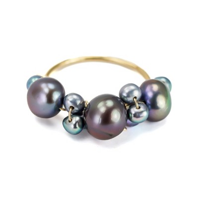 gold with dark pearls