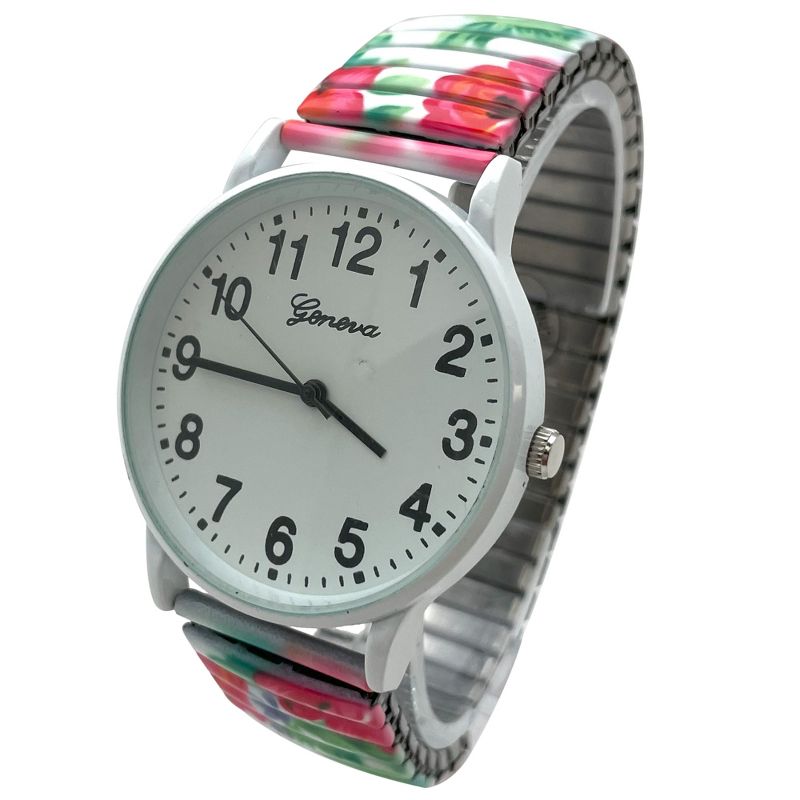 Olivia Pratt Big Dial Easy Reader Watch Abstract Elastic Stretch Band Wristwatch Women Watch, 2 of 4