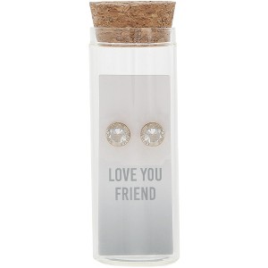 Pavilion Gift Company - Love You Friend - 14K Gold Plated Earring in a Bottle - Earrings - 1 of 4