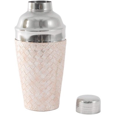 Silver Hammered Stainless Steel Cocktail Shaker with Strainer