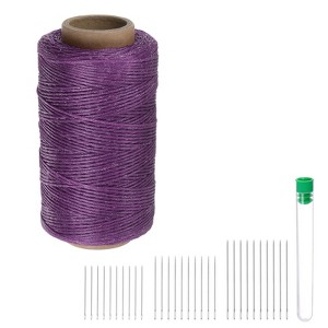 Unique Bargains Wear-Resistant Polyester Embroidery Waxed Thread with Needles - 1 of 4