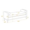 Kumasinova Boucle Upholstered Bed Bench with Fluted Wood Detail, Elegant Entryway Bench with Round Pillows, Ottoman Bench for Bedroom/Living Room - 4 of 4