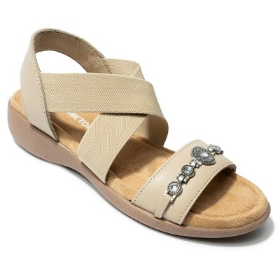 Minnetonka Women's Brida Leather Elastic Sandals