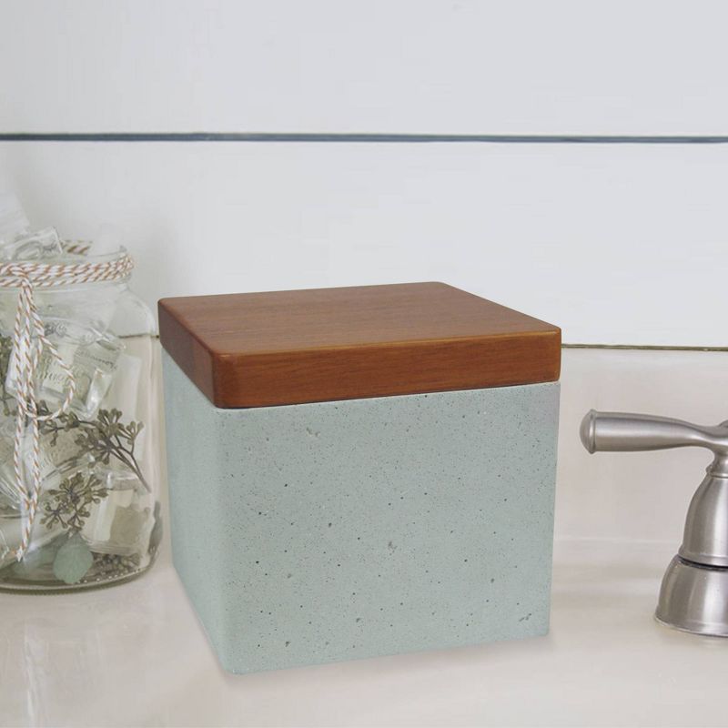 Concrete Bathroom Vanity Countertop Storage Organizer Canister Jar - Nu Steel, 6 of 7