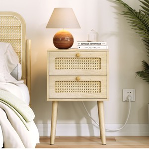Accent Cabinet Modern with USB Ports and 2 Drawers for Bedroom or Living Room - 3irtyhousy - 1 of 4