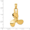 Black Bow Jewelry 14k Yellow Gold Three Blade Spinning Propeller Pendant - 3 of 4