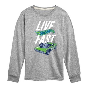 Boys' - Hot Wheels - Hot Wheels Live Fast Long Sleeve Graphic T-Shirt - 1 of 3