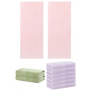 REGALWOVEN Striped Soft Absorbent Bathroom Cotton Towel Set 3 Pcs - 1 of 4
