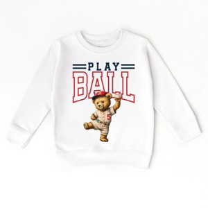 The Juniper Shop Play Ball Baseball Bear Toddler Sweatshirt - 1 of 4