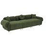 NicBex Couches for Living Room 112"Inch Modern Teddy Upholstered 3 Seater Sofa Couch with Sturdy Hardware Foot Support and 3 Throw Pillows - 3 of 4