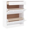 vidaXL Shoe Cabinet White Solid pine wood 30.3 in x 13.8 in x 37.8 in - 3 of 4