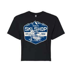 Women's - Peanuts - Ski Shop Cropped Graphic T-Shirt - 1 of 4