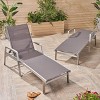 Okak Aluminum Patio Chaise Lounge for Outdoor Use,Set of 2,Reclining Long Chaise Poolside Chair for Deck,Pool,Backyard,Beach&Garden,Black - 3 of 4