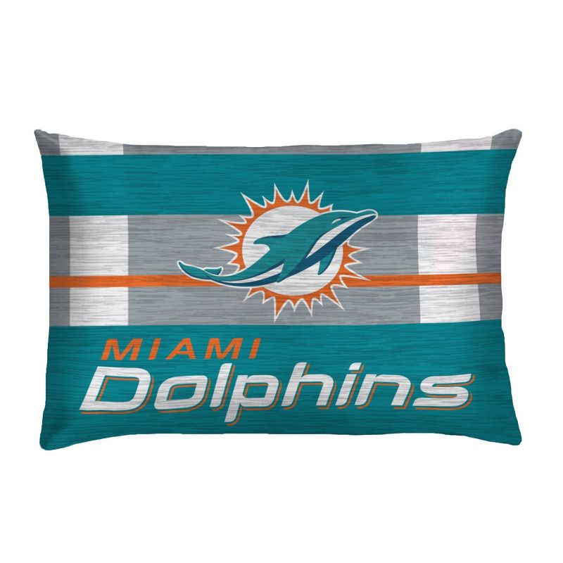 NFL Miami Dolphins Heathered Stripe Queen Bed in a Bag - 3pc, 3 of 4
